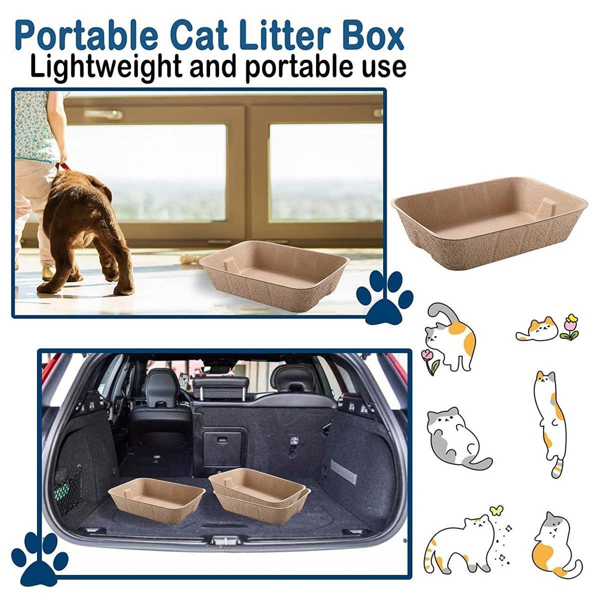 5pcs Disposable Cat Litter Pan Open Design Easy Clean Litter Box Pet Cleaning V528-CAT-LITTER-BOX-5PCS-347203