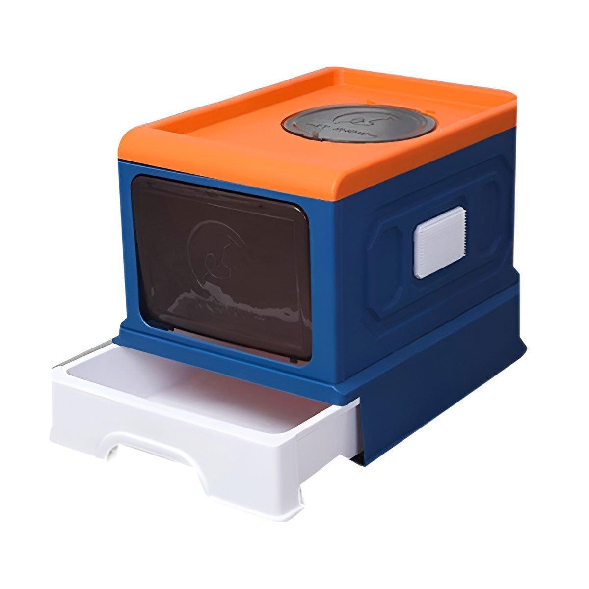 Folding Enclosed Cat Litter Box Foldable Drawer Toilet Anti-Splash Pet Supplies - Blue V528-CAT-LITTER-BOX-BLUE-227656