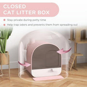Fully Enclosed Cat Litter Pan Large Litter Box with Drawer Cat Toilet Tray - Green V528-CAT-LITTER-BOX-GREEN-178492