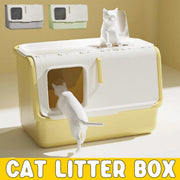 Large Fully Enclosed Cat Litter Box with Lid Odor Control Litter Pan for Cats - Green V528-CAT-LITTER-BOX-GREEN-228064