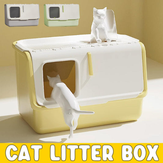 Large Fully Enclosed Cat Litter Box with Lid Odor Control Litter Pan for Cats - Green V528-CAT-LITTER-BOX-GREEN-228064