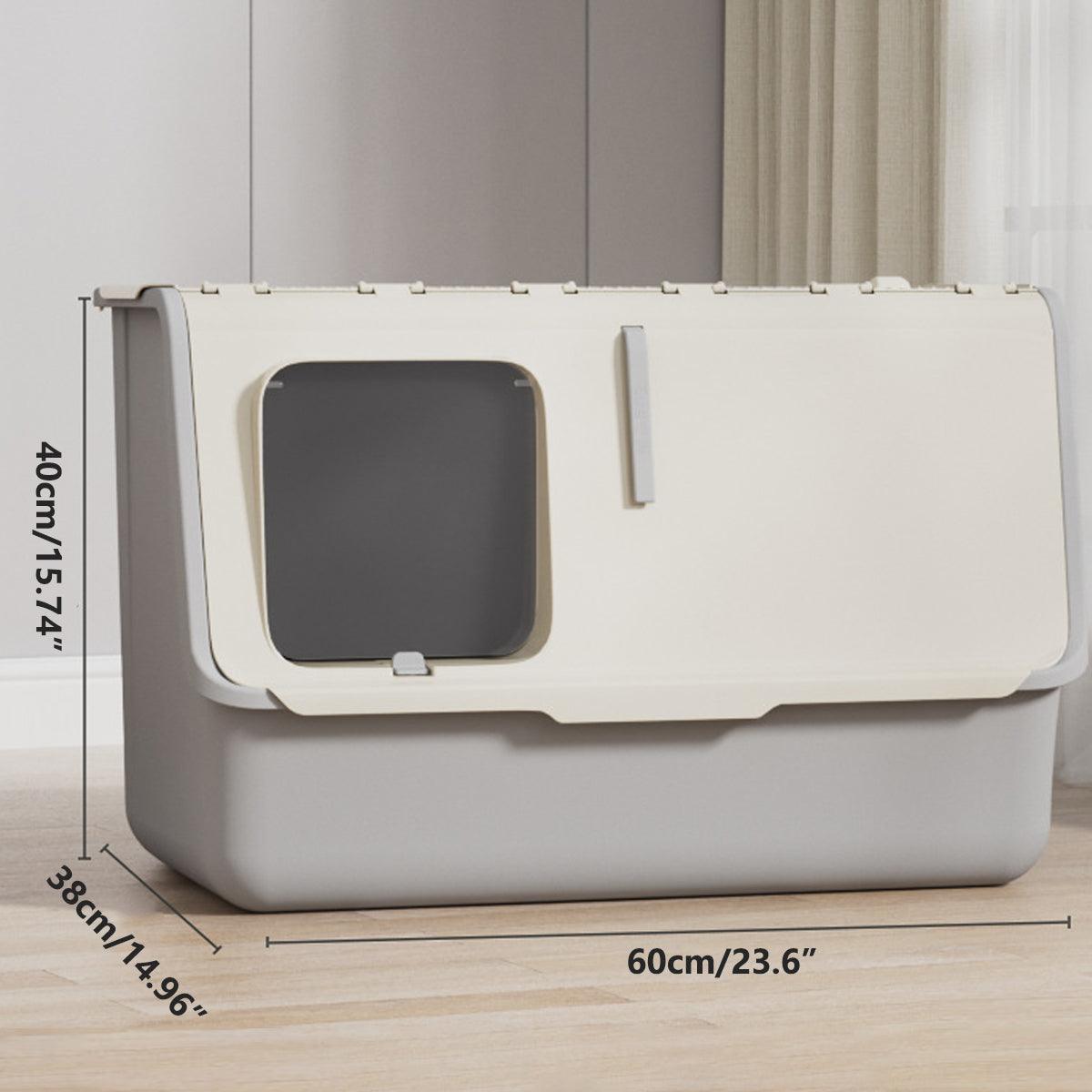 Large Fully Enclosed Cat Litter Box with Lid Odor Control Litter Pan for Cats - Green V528-CAT-LITTER-BOX-GREEN-228064