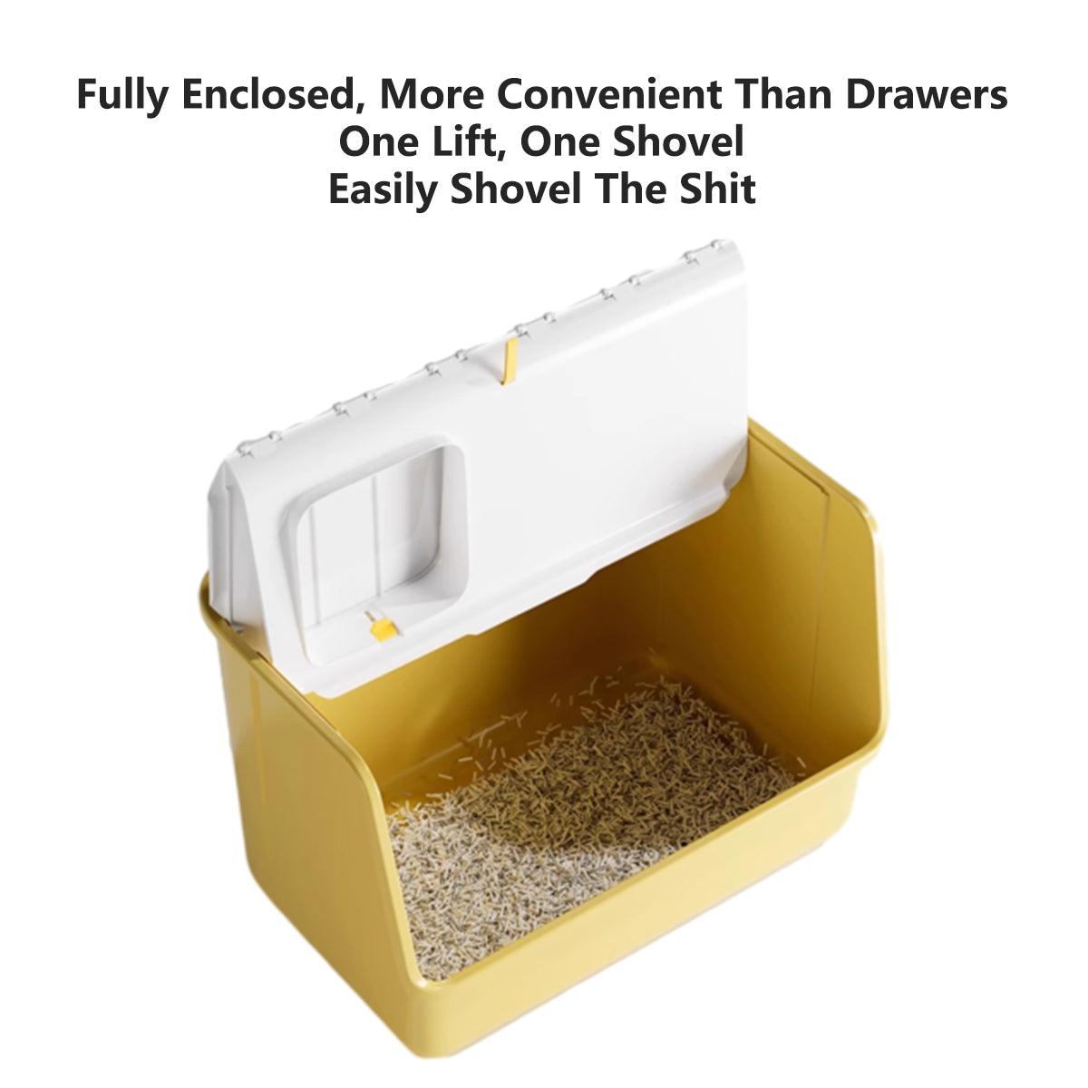 Large Fully Enclosed Cat Litter Box with Lid Odor Control Litter Pan for Cats - Green V528-CAT-LITTER-BOX-GREEN-228064