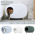 Cat Litter Box Semi-closed Cat Supplies Cat Toilet Drawer Large Cat Litter Box - Green V528-CAT-LITTER-BOX-GREEN-245266
