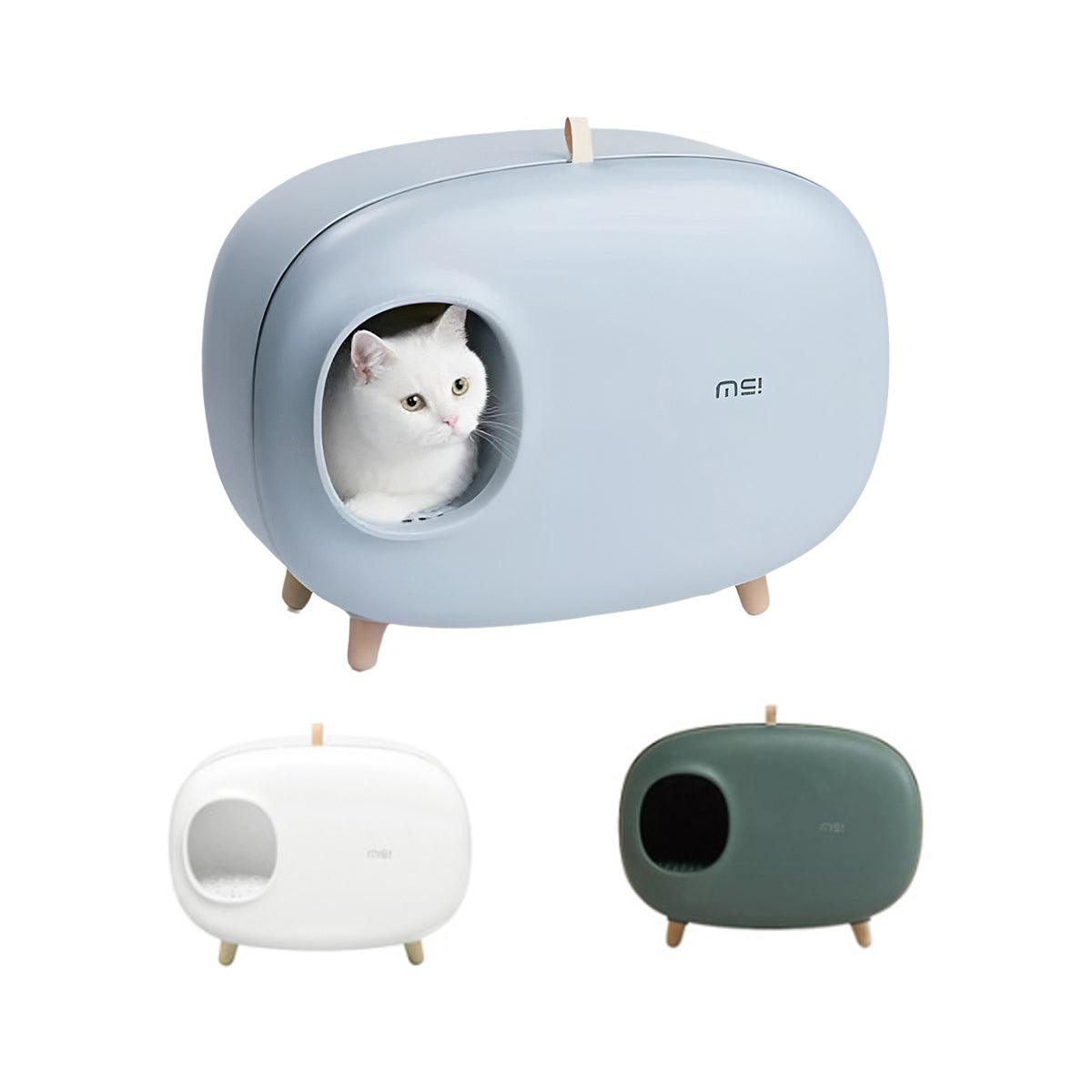 Cat Litter Box Semi-closed Cat Supplies Cat Toilet Drawer Large Cat Litter Box - Green V528-CAT-LITTER-BOX-GREEN-245266