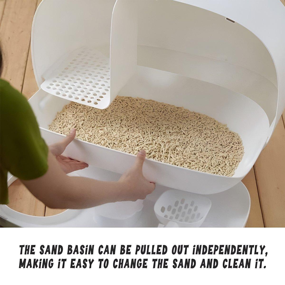 Cat Litter Box Semi-closed Cat Supplies Cat Toilet Drawer Large Cat Litter Box - Green V528-CAT-LITTER-BOX-GREEN-245266