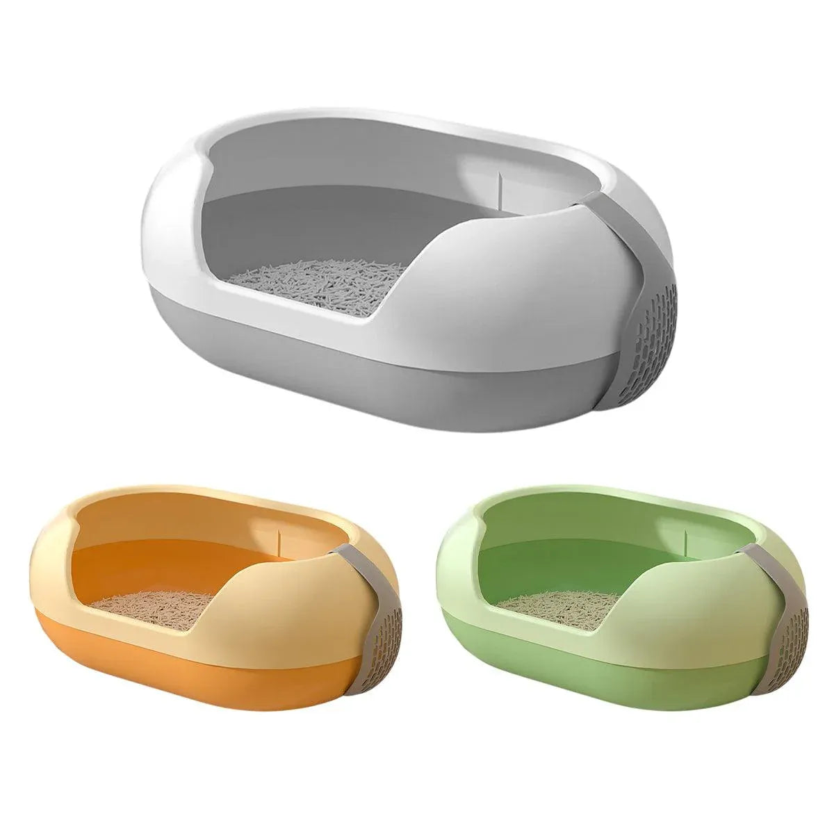 Large Semi Closed Cat Litter Box Covered Litter Pan for Cats Easy Clean Design - Green V528-CAT-LITTER-BOX-GREEN-947326