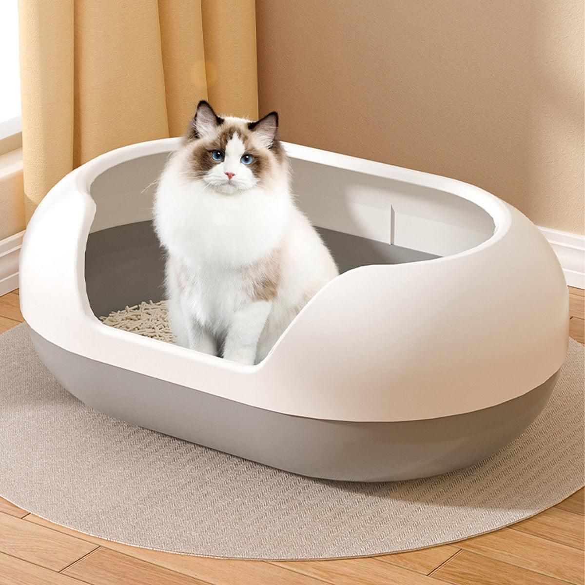 Large Semi Closed Cat Litter Box Covered Litter Pan for Cats Easy Clean Design - Green V528-CAT-LITTER-BOX-GREEN-947326