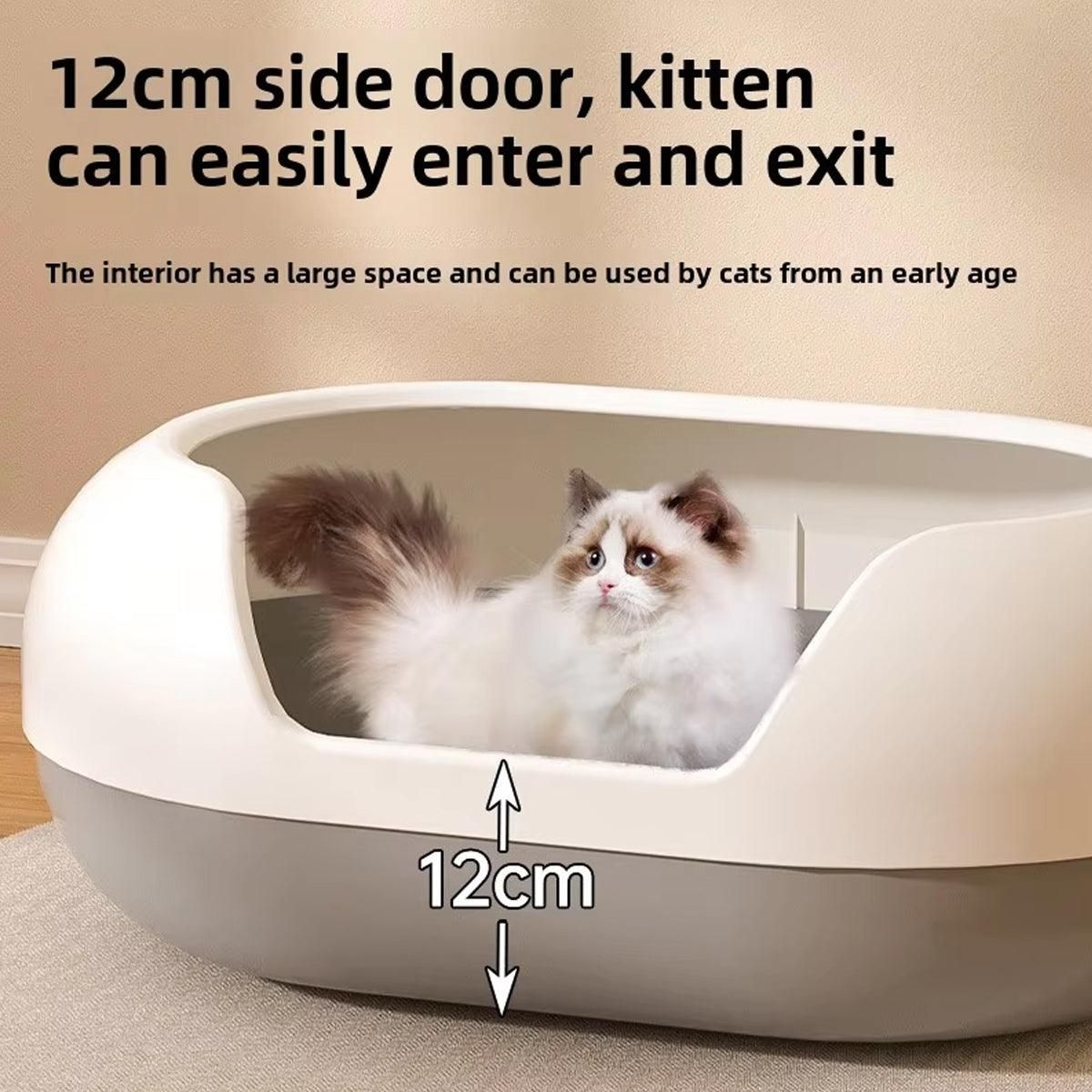 Large Semi Closed Cat Litter Box Covered Litter Pan for Cats Easy Clean Design - Green V528-CAT-LITTER-BOX-GREEN-947326