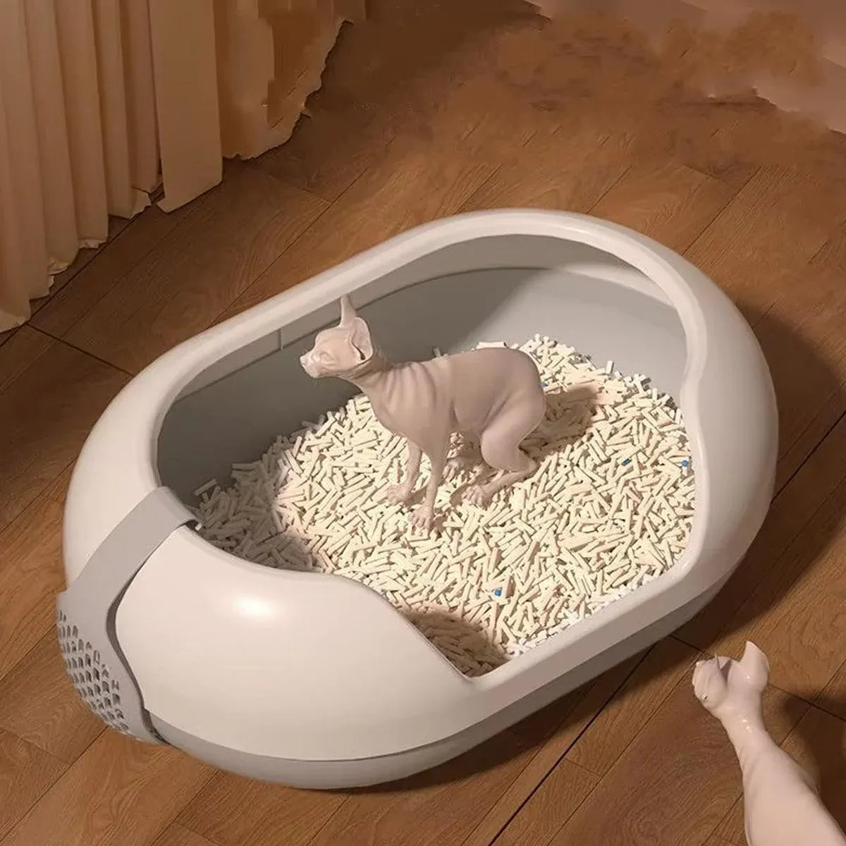 Large Semi Closed Cat Litter Box Covered Litter Pan for Cats Easy Clean Design - Green V528-CAT-LITTER-BOX-GREEN-947326