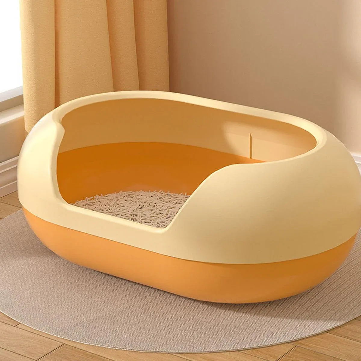 Large Semi Closed Cat Litter Box Covered Litter Pan for Cats Easy Clean Design - Green V528-CAT-LITTER-BOX-GREEN-947326