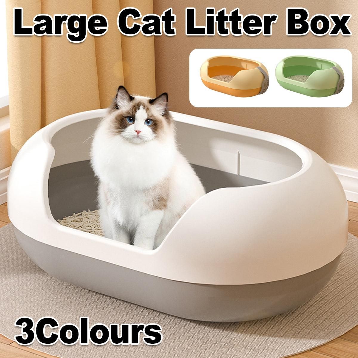 Large Semi Closed Cat Litter Box Covered Litter Pan for Cats Easy Clean Design - Green V528-CAT-LITTER-BOX-GREEN-947326