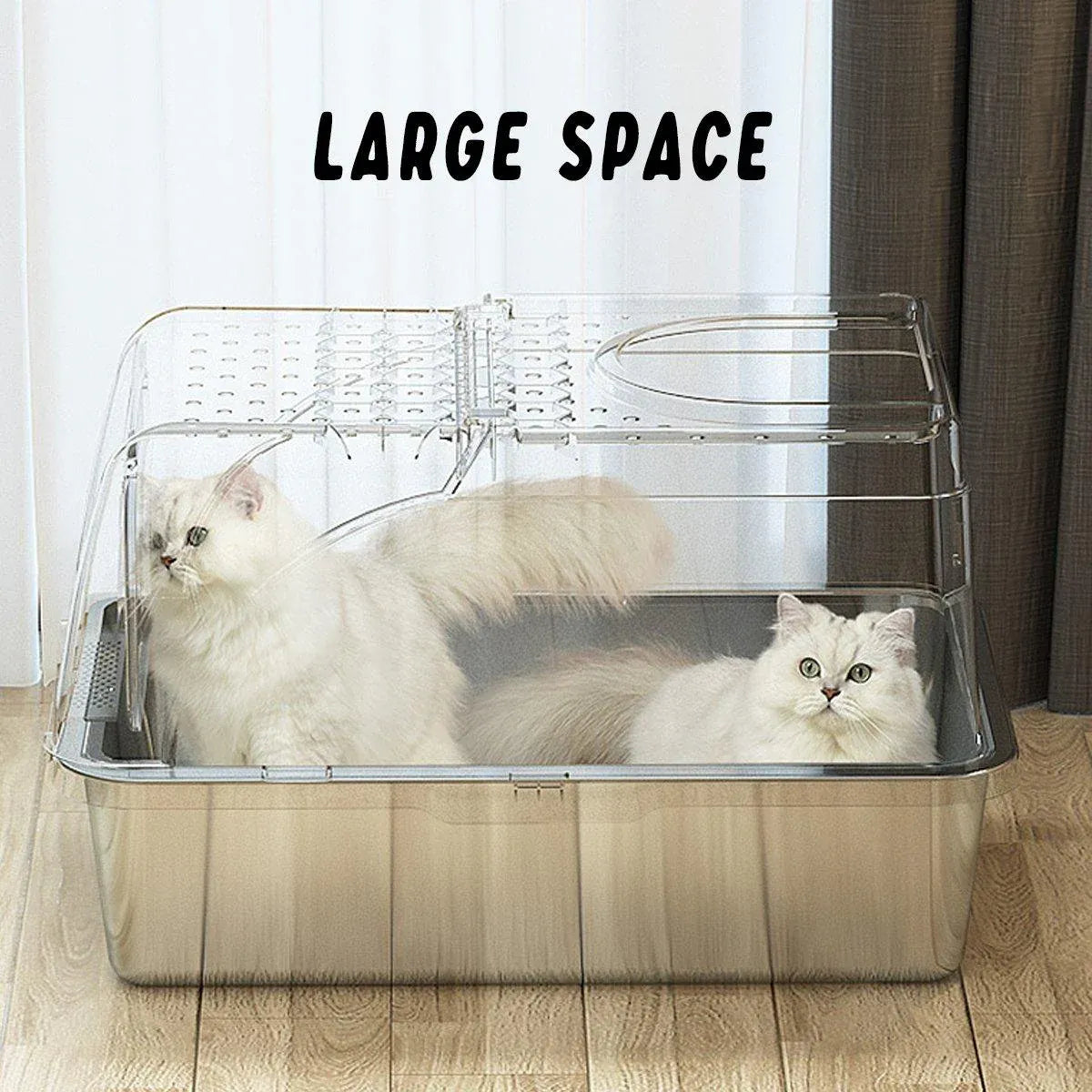 Durable Stainless Steel Cat Litter Box Pan Pet Toilet Odor Control Tray Large - Grey V528-CAT-LITTER-BOX-GREY-742557