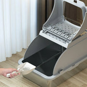 Durable Stainless Steel Cat Litter Box Pan Pet Toilet Odor Control Tray Large - Grey V528-CAT-LITTER-BOX-GREY-742557