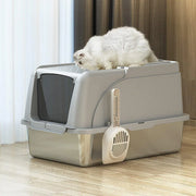 Durable Stainless Steel Cat Litter Box Pan Pet Toilet Odor Control Tray Large - Grey V528-CAT-LITTER-BOX-GREY-742557