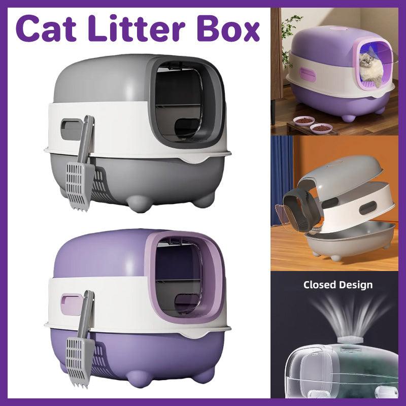 Large Fully Enclosed Cat Litter Box Lift Lid Odour Control Easy Clean Kitty - Purple V528-CAT-LITTER-BOX-PURPLE-318530