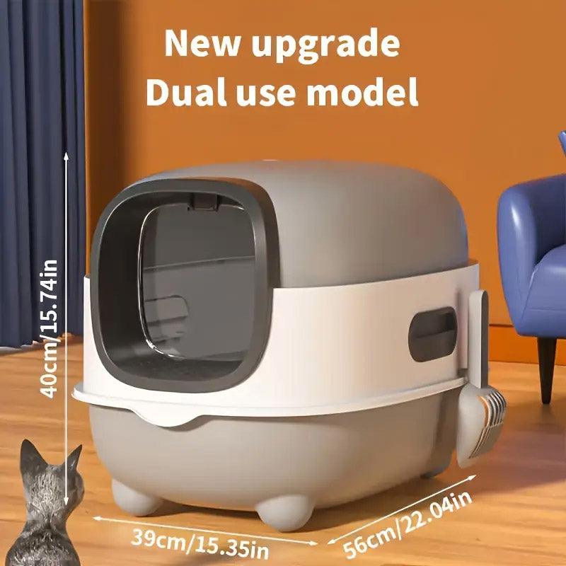 Large Fully Enclosed Cat Litter Box Lift Lid Odour Control Easy Clean Kitty - Purple V528-CAT-LITTER-BOX-PURPLE-318530
