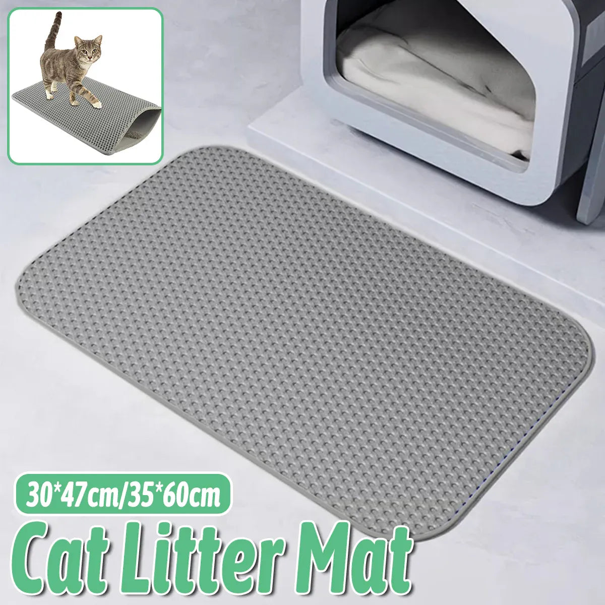 Washable Cat Litter Pad Waterproof Mat Reusable Pet Pee Training Pad Litter Box - 30x47cm