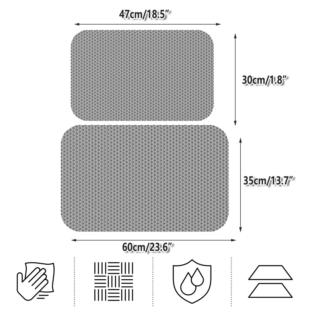 Washable Cat Litter Pad Waterproof Mat Reusable Pet Pee Training Pad Litter Box - 30x47cm V528-CAT-LITTER-MAT-30-47CM-767845