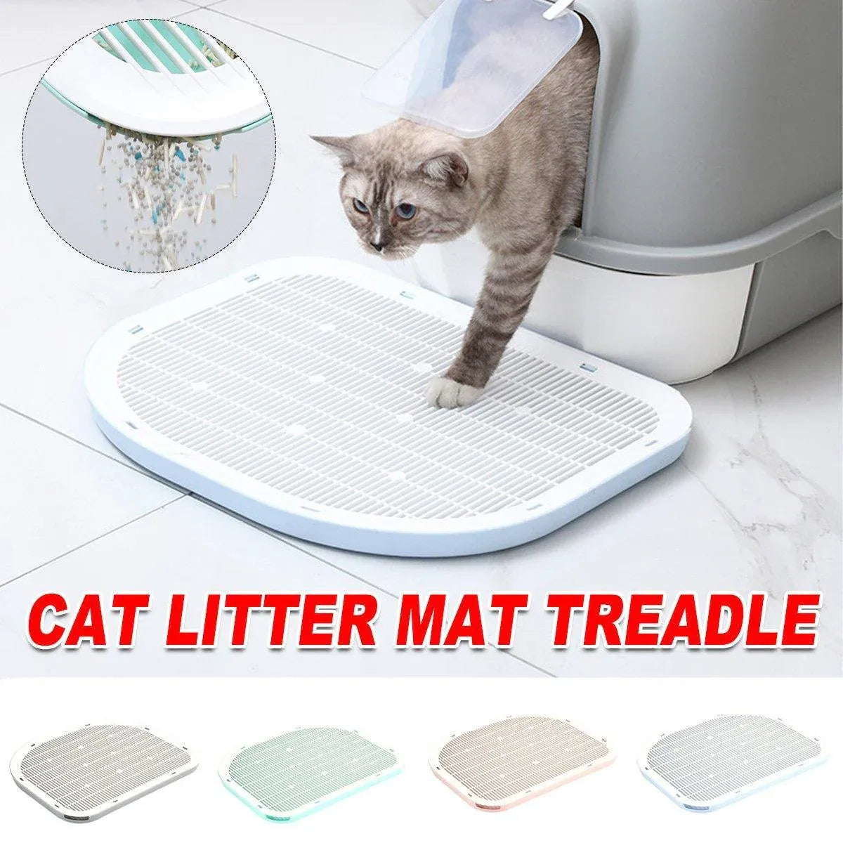 Anti Spill Cat Litter Mat Double Layer Pet Toilet Mat for Litter Box - Green V528-CAT-LITTER-MAT-GREEN-924210