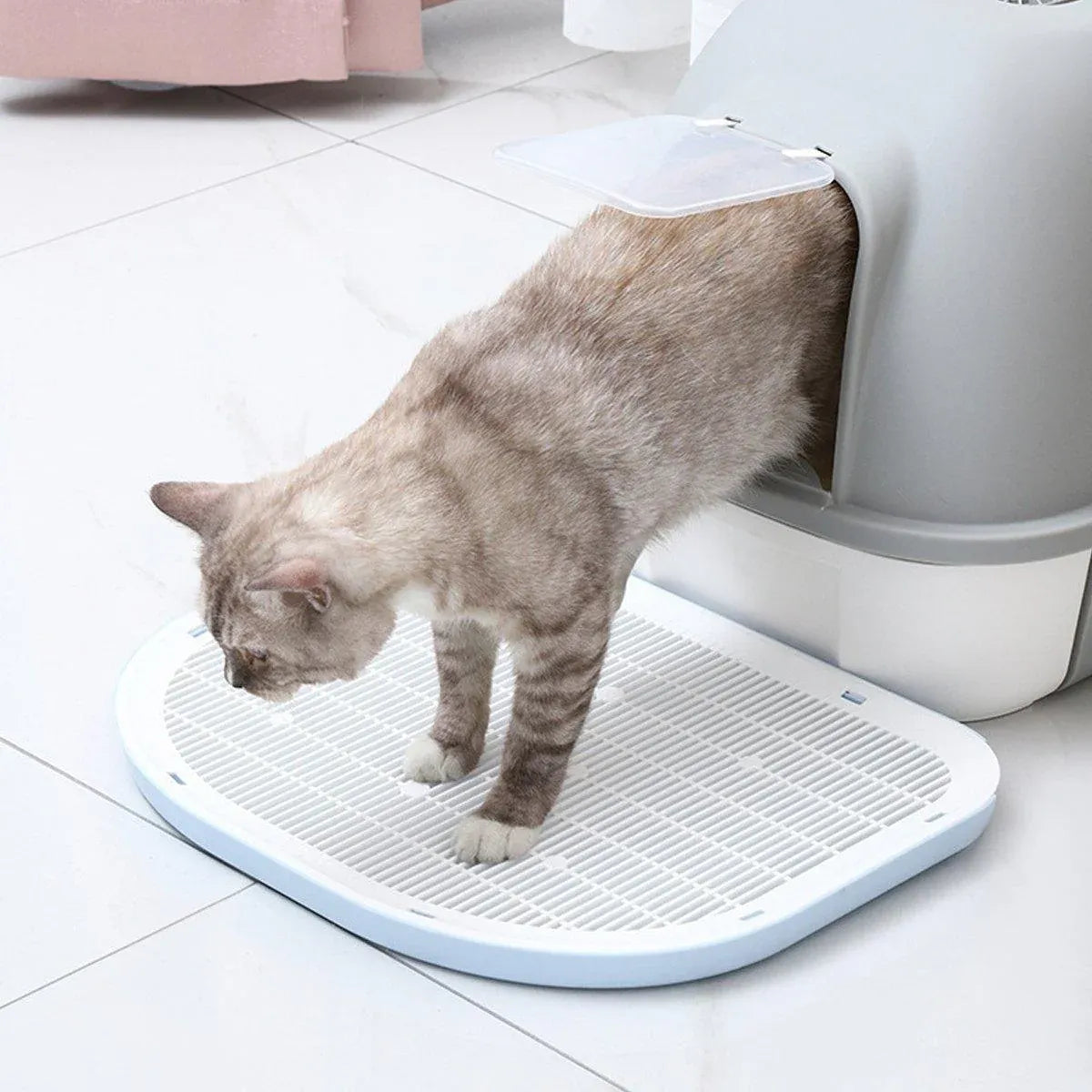 Anti Spill Cat Litter Mat Double Layer Pet Toilet Mat for Litter Box - Grey V528-CAT-LITTER-MAT-GREY-166254