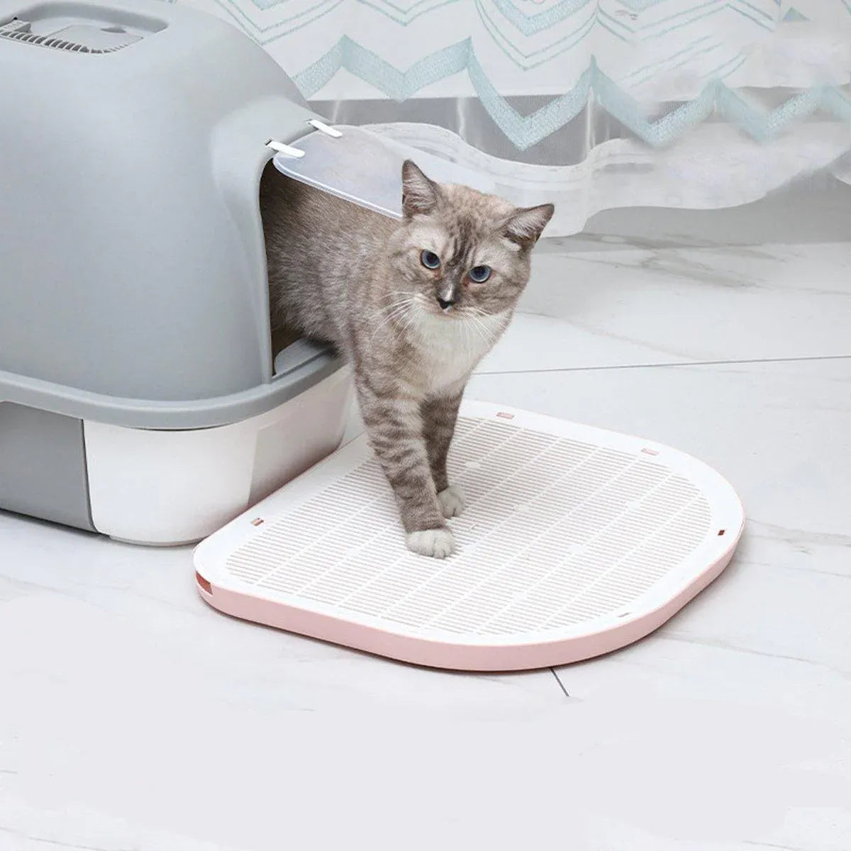 Anti Spill Cat Litter Mat Double Layer Pet Toilet Mat for Litter Box - Pink V528-CAT-LITTER-MAT-PINK-474924