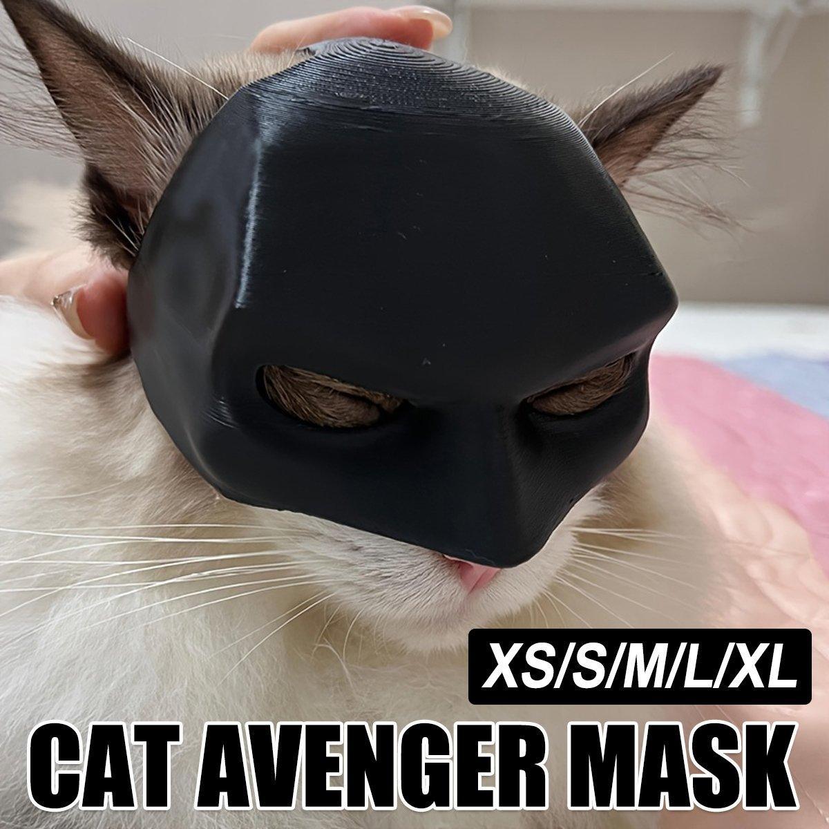 Halloween Bat Mask Cat Mask Pet Costume Accessories for Small Dogs Cats Outfit - L V528-CAT-MASK-BLACK-L-602976