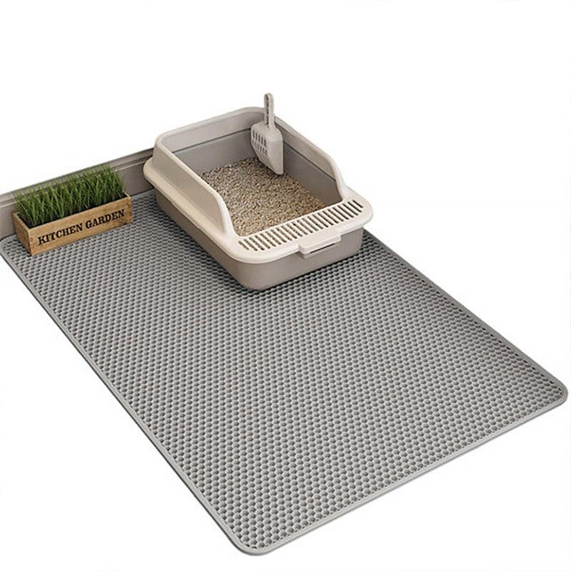 Large Double Layer Litter Mat Waterproof Non Slip Cat Trapping Pad Easy to Clean - 75x55cm V528-CAT-MAT-GREY-75X55-101128