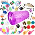 33PCS Cat Toy Set with Tunnel Balls Mice and Interactive Teaser Wands V528-CAT-PASSAGEWAY-21SUIT-6465221