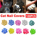 100PCS Anti Scratch Paw Covers for Cats and Kittens Nail Protector Soft Paw - Flat-L V528-CAT-PAWL-SLEEVE-ZH3-L-539784