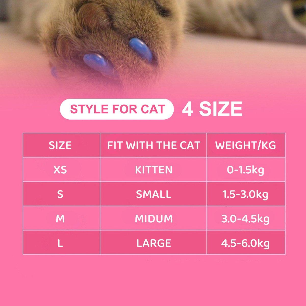 100PCS Anti Scratch Paw Covers for Cats and Kittens Nail Protector Soft Paw - Flat-S V528-CAT-PAWL-SLEEVE-ZH3-S-235604