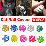 100PCS Anti Scratch Paw Covers for Cats and Kittens Nail Protector Soft Paw - Shiny-L V528-CAT-PAWL-SLEEVE-ZH6-L-128357