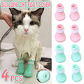 4pcs Cat Bathing Grooming Anti-Scratch Silicone Pet Socks for Bathing Feeding - Green V528-CAT-SHOES-GREEN-858357