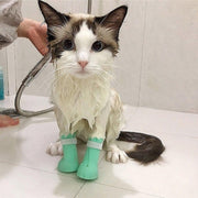 4pcs Cat Bathing Grooming Anti-Scratch Silicone Pet Socks for Bathing Feeding - Green V528-CAT-SHOES-GREEN-858357