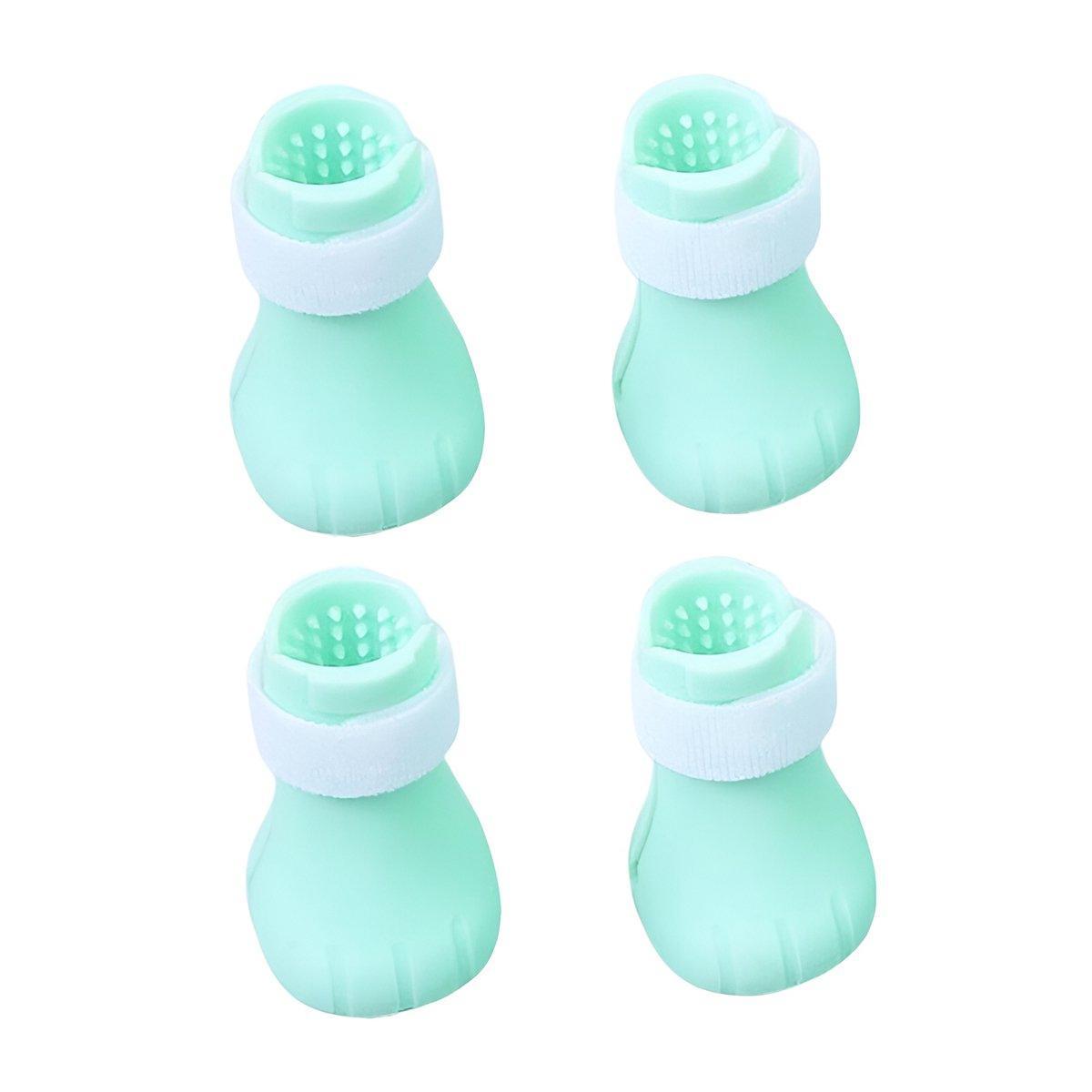 4pcs Cat Bathing Grooming Anti-Scratch Silicone Pet Socks for Bathing Feeding - Green V528-CAT-SHOES-GREEN-858357