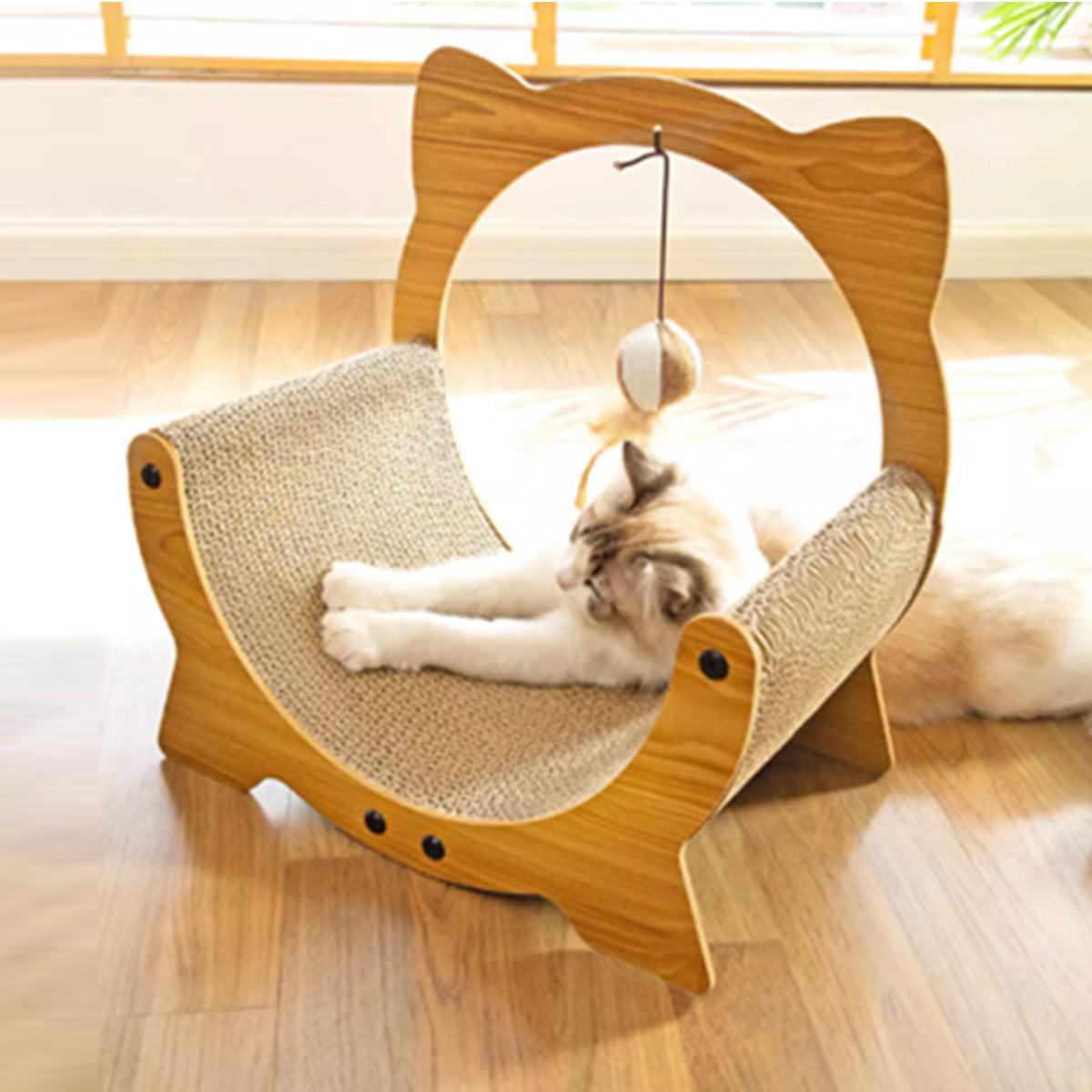 2in1 Cat Nest Scratching Board Claw Sharpening Bed for Cats Pet Furniture V528-CAT-SOFA-MOON-804004