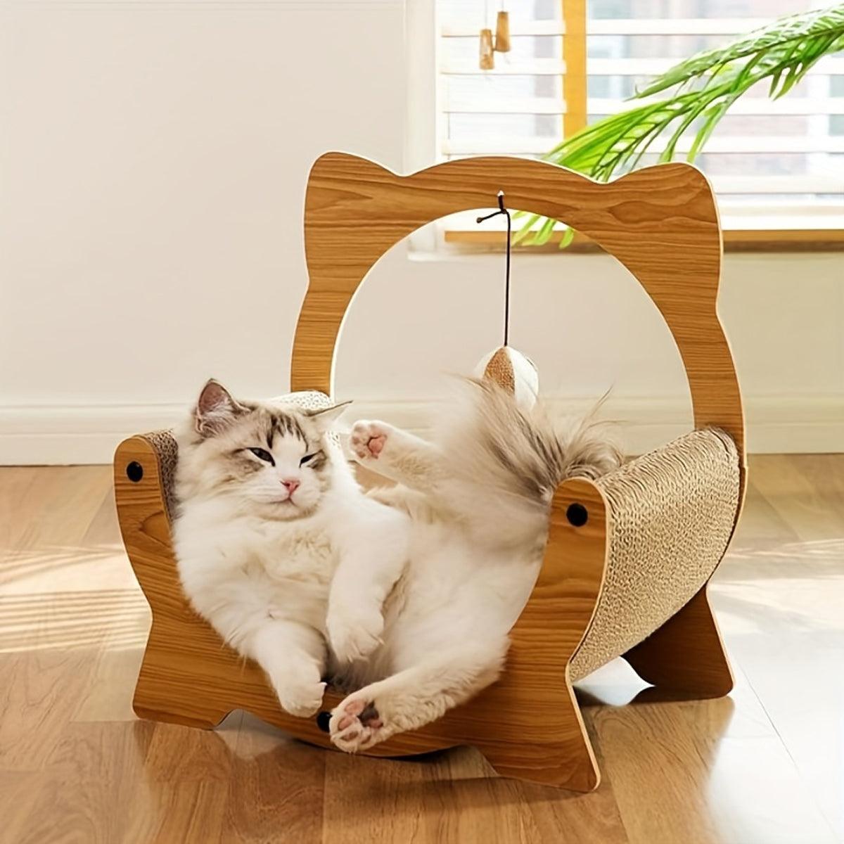2in1 Cat Nest Scratching Board Claw Sharpening Bed for Cats Pet Furniture V528-CAT-SOFA-MOON-804004
