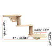 Solid Wood Wall Mounted Cat Climbing Tree Rack Platform Space Capsule Bed Shelf V528-CAT-STAIRS-3-262026