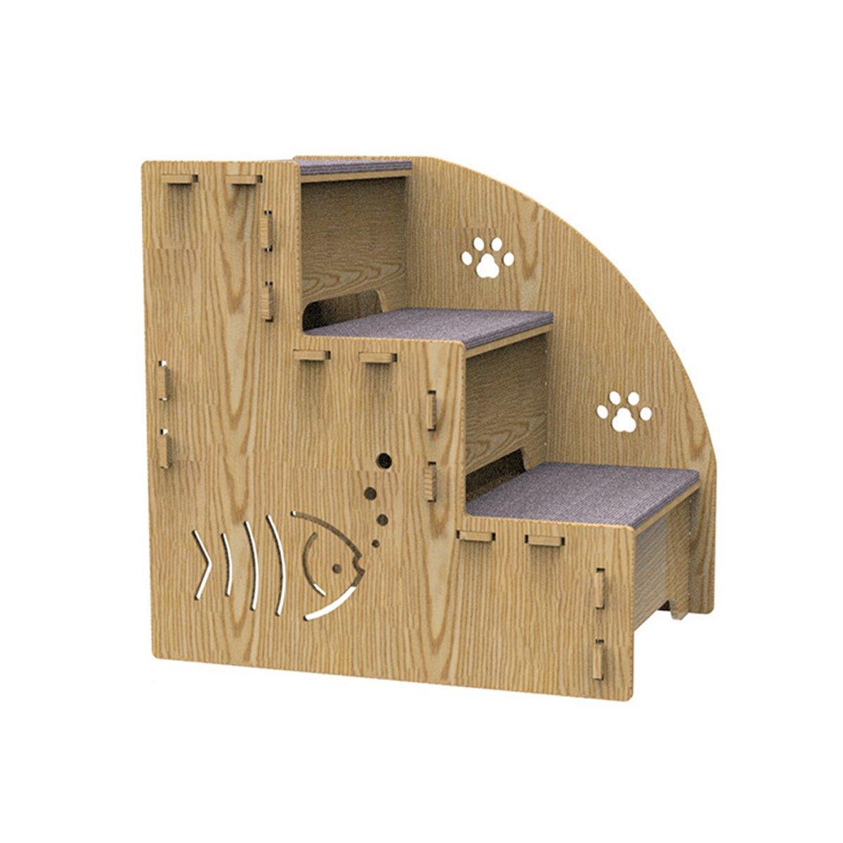 Wooden Pet Climbing Ladder Bed Step Frame Durable Climbing Frame for Small Pets V528-CAT-STAIRS-497516