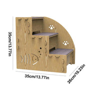 Wooden Pet Climbing Ladder Bed Step Frame Durable Climbing Frame for Small Pets V528-CAT-STAIRS-497516