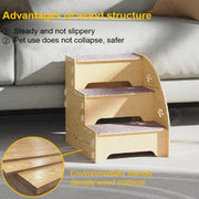 Wooden Pet Climbing Ladder Bed Step Frame Durable Climbing Frame for Small Pets V528-CAT-STAIRS-497516