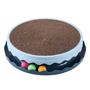 Cat Scratcher Turntable Toy Large Round Corrugated Board Nest Scratch Resistant - Blue V528-CAT-TOY-BLUE-661667