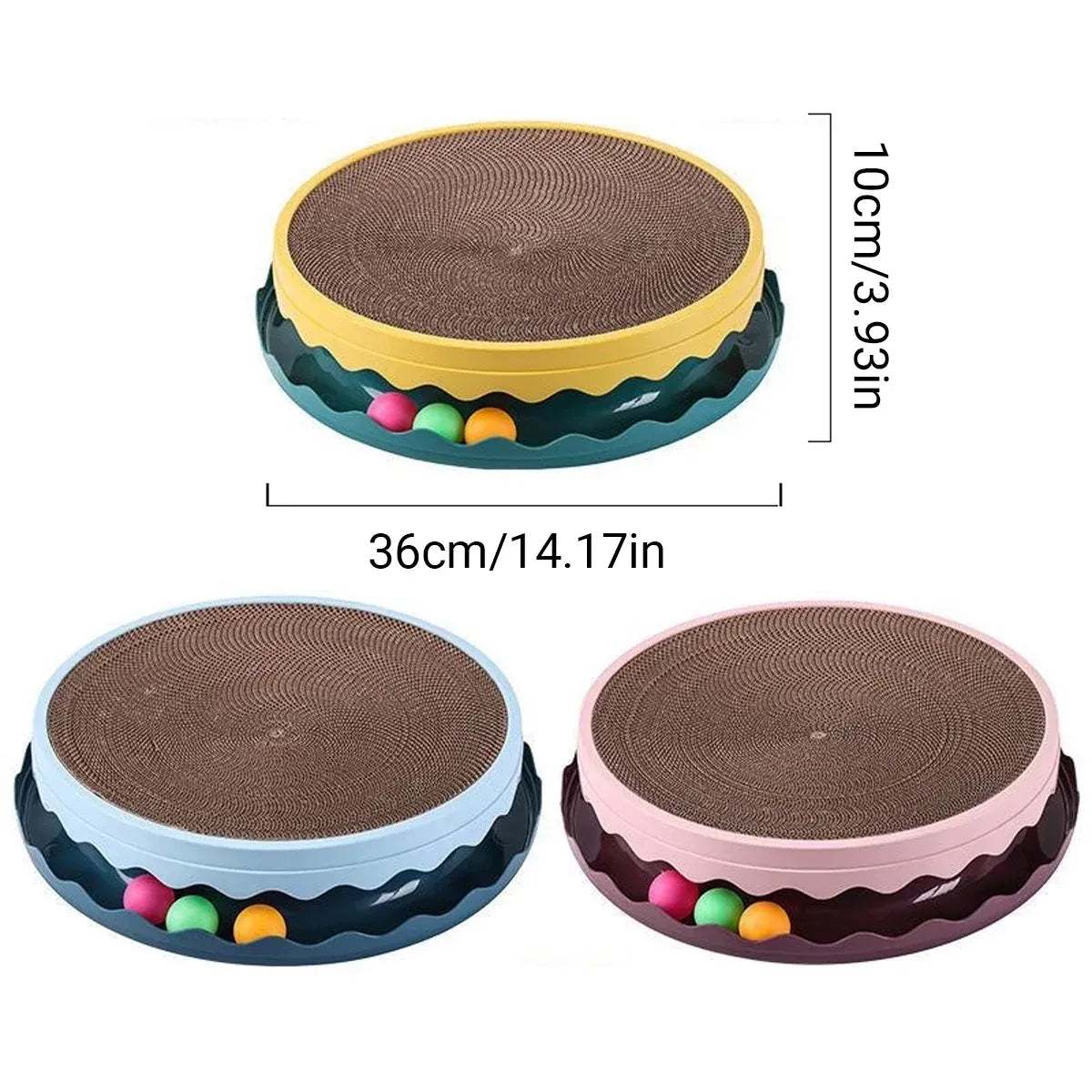 Cat Scratcher Turntable Toy Large Round Corrugated Board Nest Scratch Resistant - Blue V528-CAT-TOY-BLUE-661667