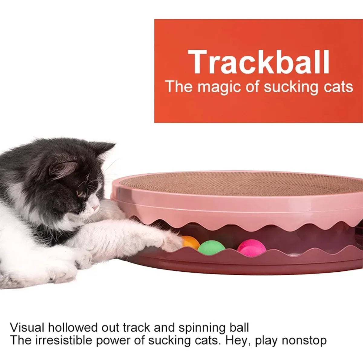 Cat Scratcher Turntable Toy Large Round Corrugated Board Nest Scratch Resistant - Blue V528-CAT-TOY-BLUE-661667