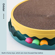 Cat Scratcher Turntable Toy Large Round Corrugated Board Nest Scratch Resistant - Blue V528-CAT-TOY-BLUE-661667