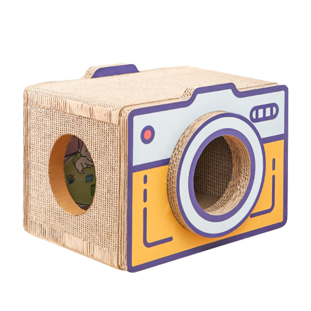 Cat Scratcher Bed Retro Camera Design Corrugated Cardboard Cat Nest Pet House V528-CAT-TOY-CAMERA-L-739937