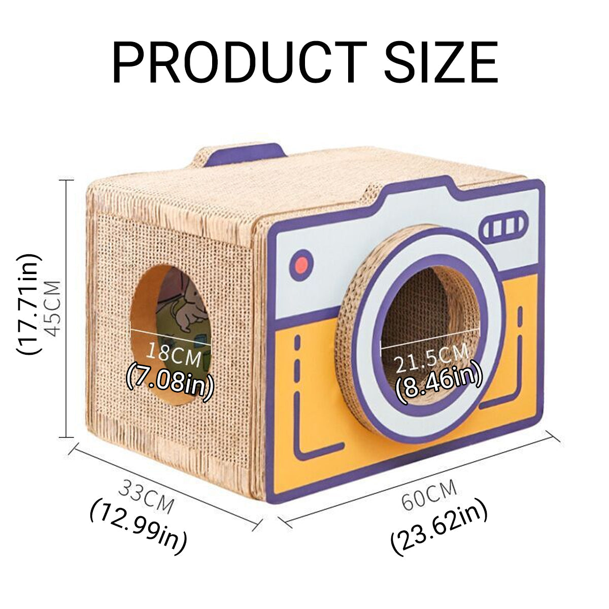 Cat Scratcher Bed Retro Camera Design Corrugated Cardboard Cat Nest Pet House V528-CAT-TOY-CAMERA-L-739937