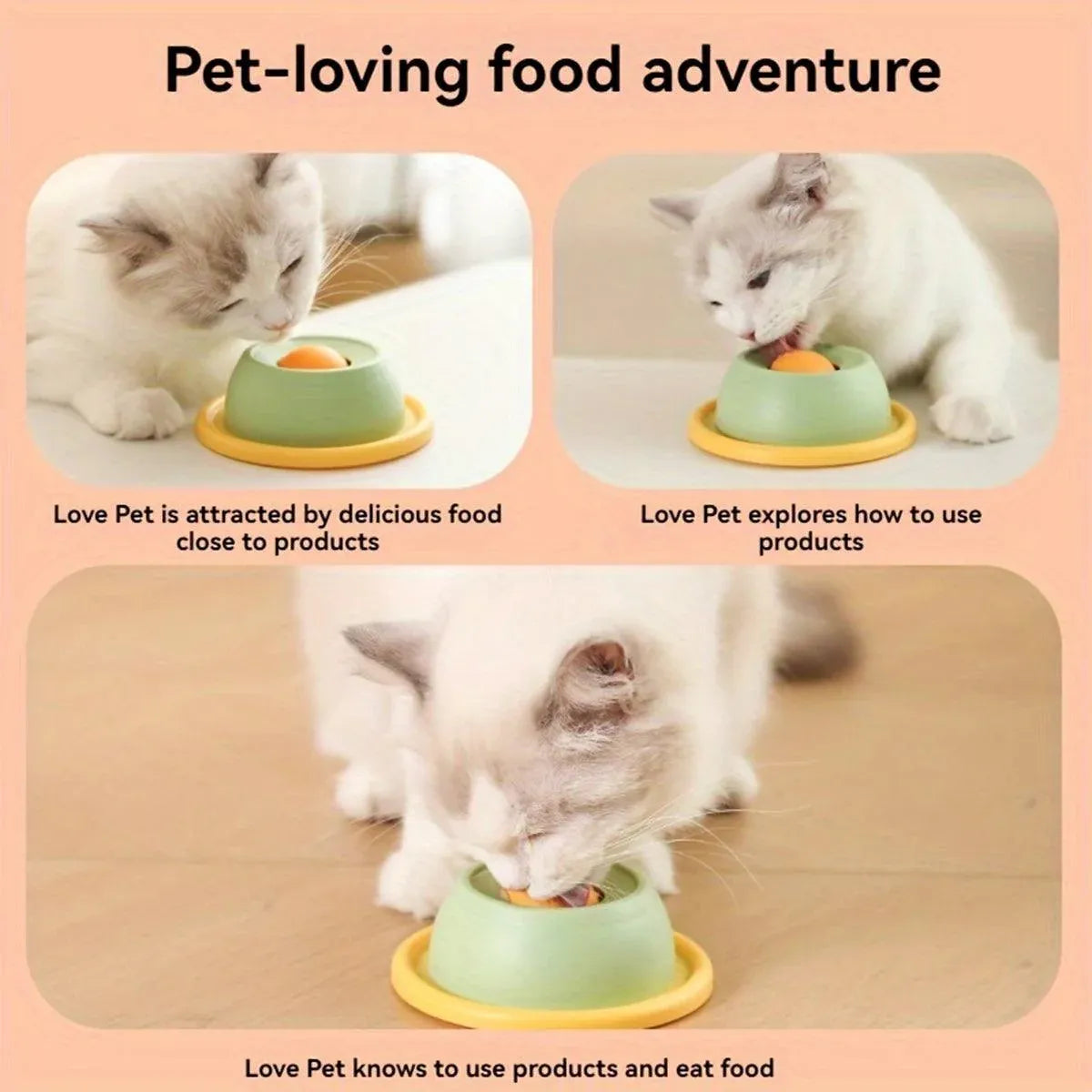 Cat Lick Toys Slow Food Tray Tease Interactive Cat Toy for Eating and Fun - Grey V528-CAT-TOY-GREY-149324