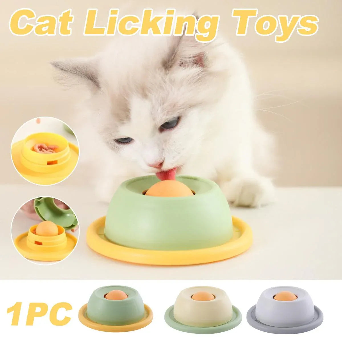 Cat Lick Toys Slow Food Tray Tease Interactive Cat Toy for Eating and Fun - Grey V528-CAT-TOY-GREY-149324