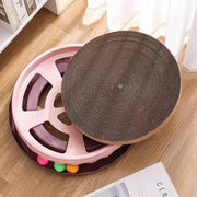 Cat Scratcher Turntable Toy Large Round Corrugated Board Nest Scratch Resistant - Yellow V528-CAT-TOY-YELLOW-681028